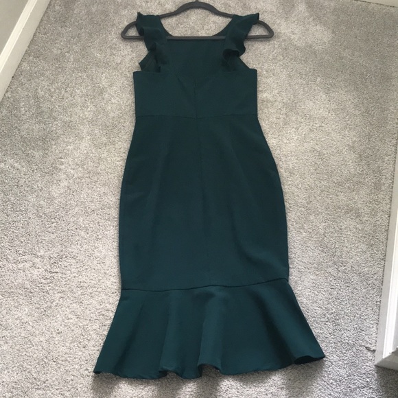 Emerald/Teal Midi Dress with Ruffle Detail - Picture 5 of 7
